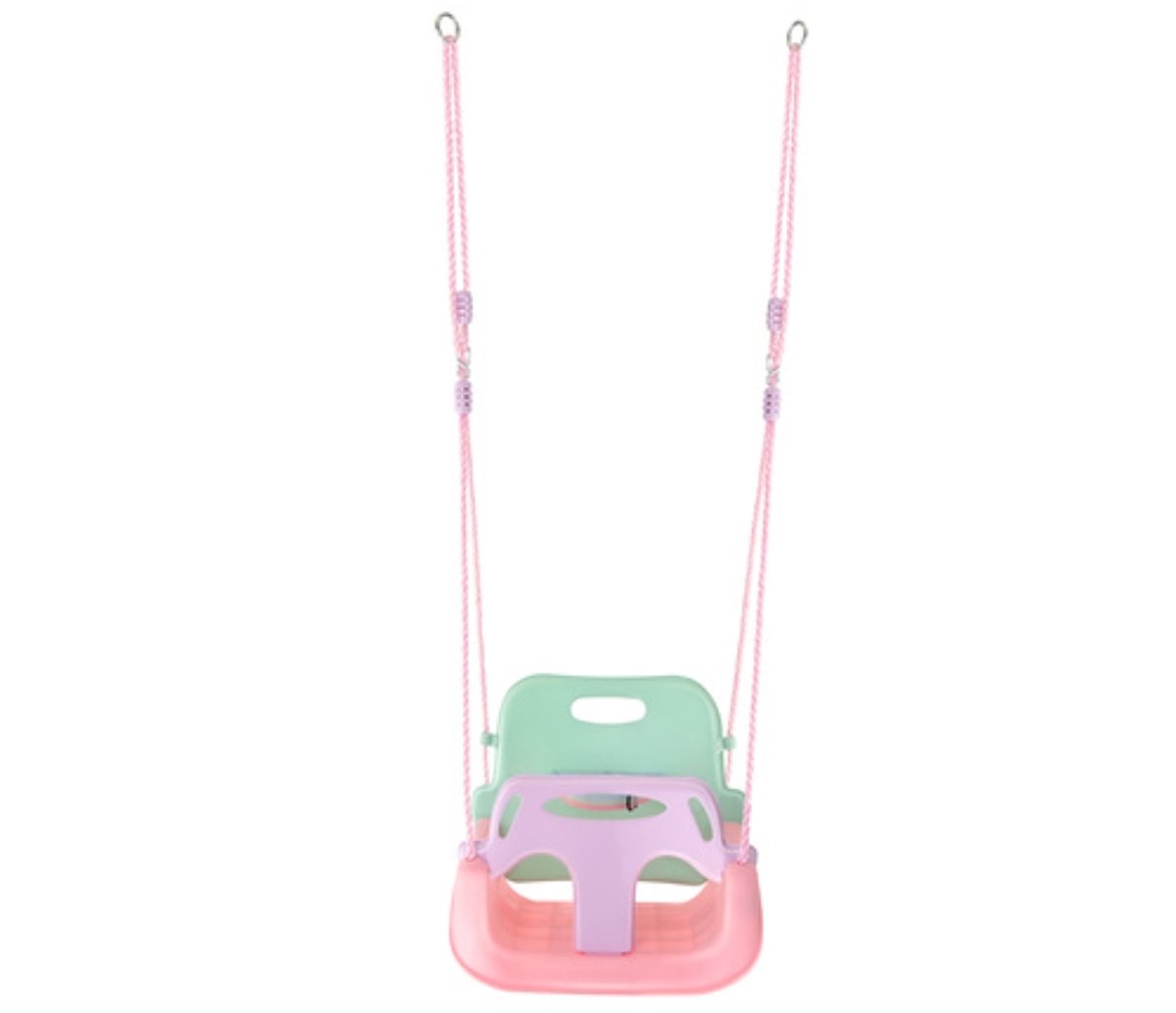 3-in-1 Kinderschommel met Rugleuning & Veiligheidsbeugel – Verstelbare Touwen 120-150 cm – Binnen & Buiten – Max 30 kg – baby schommel met rugleuning – baby swing seat – schommel met veiligheidsgordel – 62750 — afbeelding 2