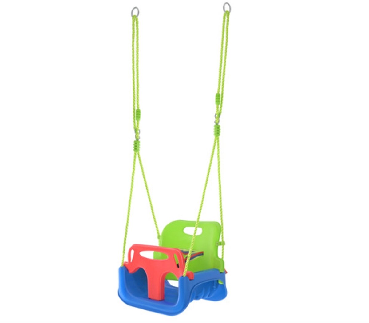 3-in-1 Kinderschommel met Veiligheidsbeugel & Rugleuning – Verstelbare Touwen 120-150 cm – Binnen & Buiten – Max 30 kg – peuter schommel veilig –baby schommel stoel – kinder schommel verstelbaar – schommel met rugleuning – 62774 — afbeelding 6