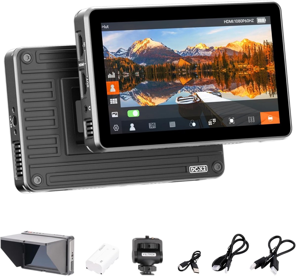 Camera Monitor - Velddisplay Field Monitor - Video Opnames - Hoge Helderheid Touchscreen - 6 Inch IPS