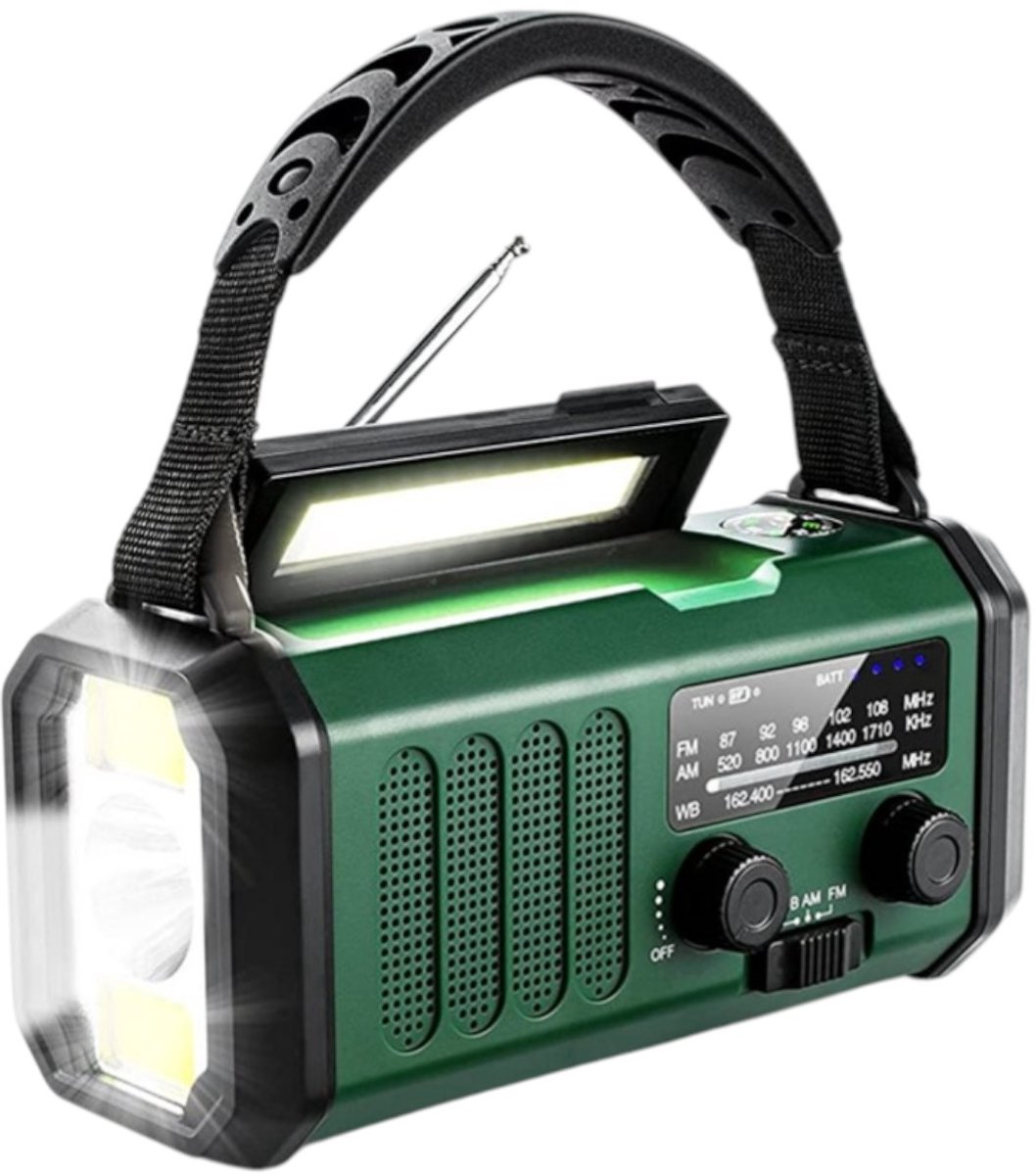 Noodradio Solar Opwindbaar 20.000mAh – Powerbank Zonneenergie – AM/FM – Zaklamp SOS – IPX5 – Noodpakket 2025
