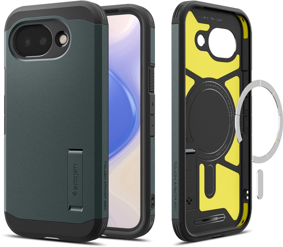 Spigen Tough Armor Backcover geschikt voor MagSafe voor de Google Pixel 10a - Abyss Green