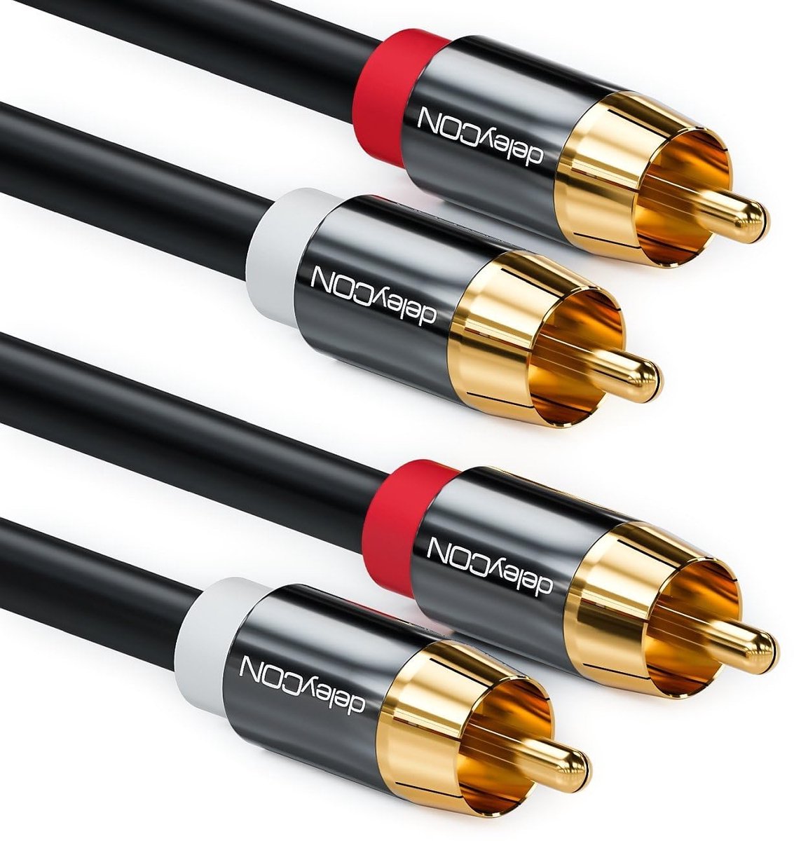 Stereo Audio Kabel - Cinch RCA Kabel - HiFi Installatie - Vergulde Contacten - 6 Meter - Zwart