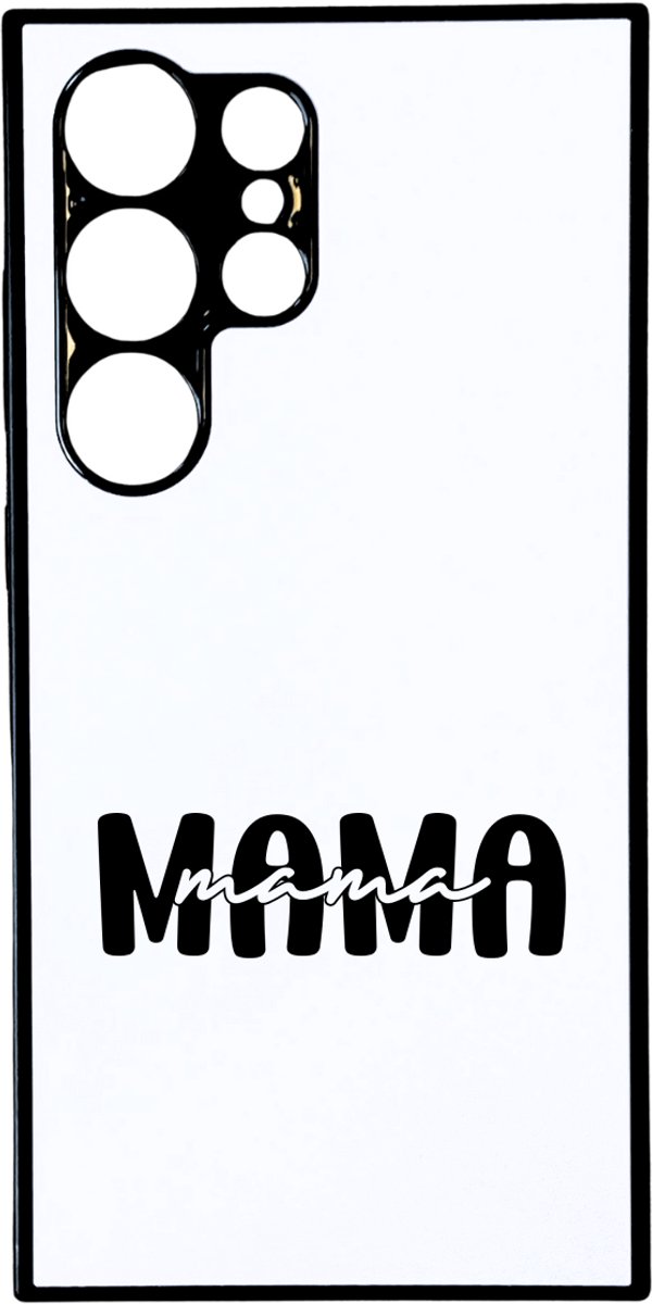 Hacebo® - Mama in moderne zwarte blokletters telefoonhoesje - Liefste mama - Mama - telefoonhoesjes - moederdag cadeautje - Cadeau voor mama - Verjaardag - Geschenk - Cadeau - Gift - hoesje geschikt voor Samsung Galaxy S24 Ultra