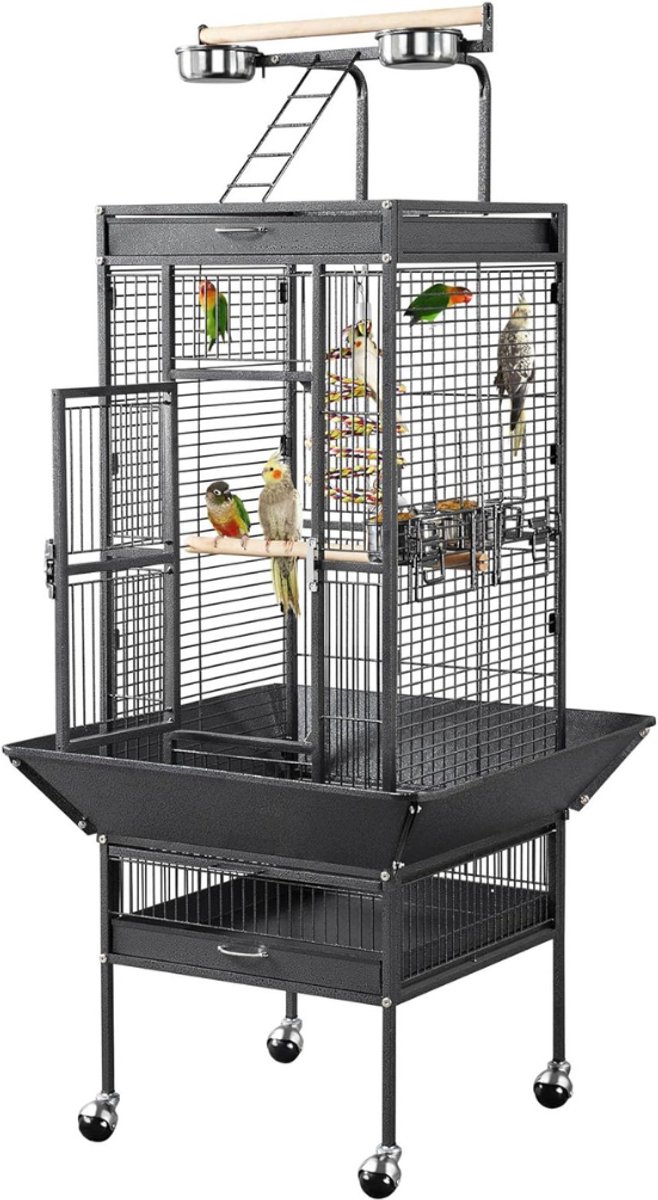 RONN® Kamervoliere - Vogelvoliere - Voliere - Zwart - 66cm x 46cm x 156cm