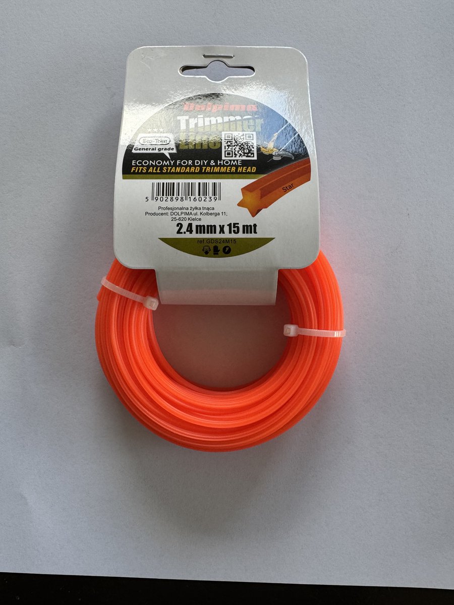 8 Stuks Maaidraad Rond 2.4mm x 15mm Eco Trim Kleur Oranje