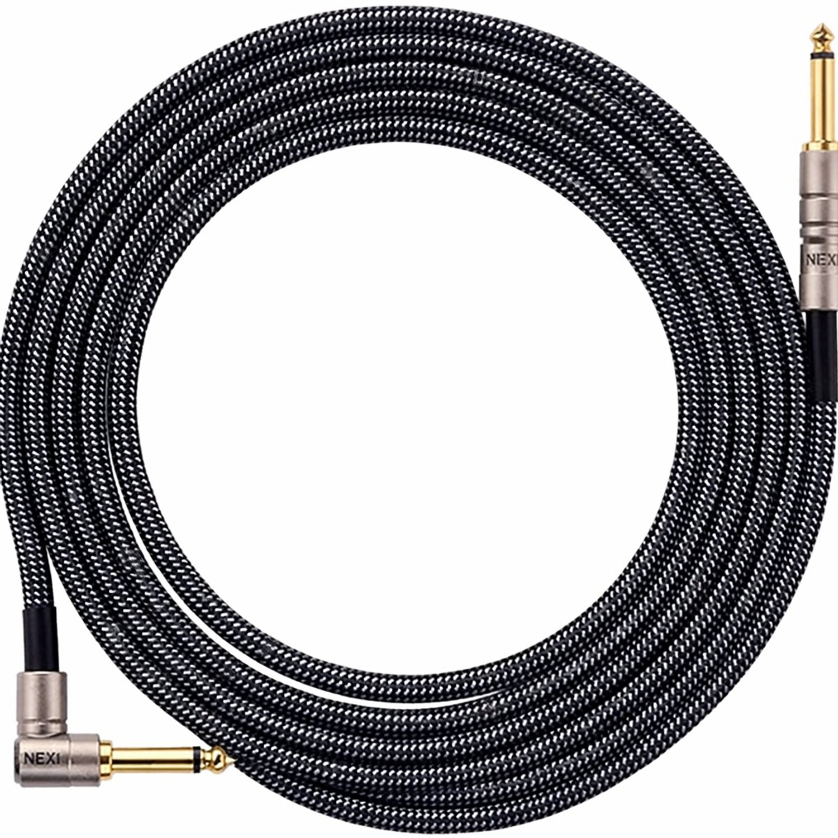 Nexi CBL-03-501 Gitaarkabel Vergulde jack 6.3 textiel gewonden 7 meter