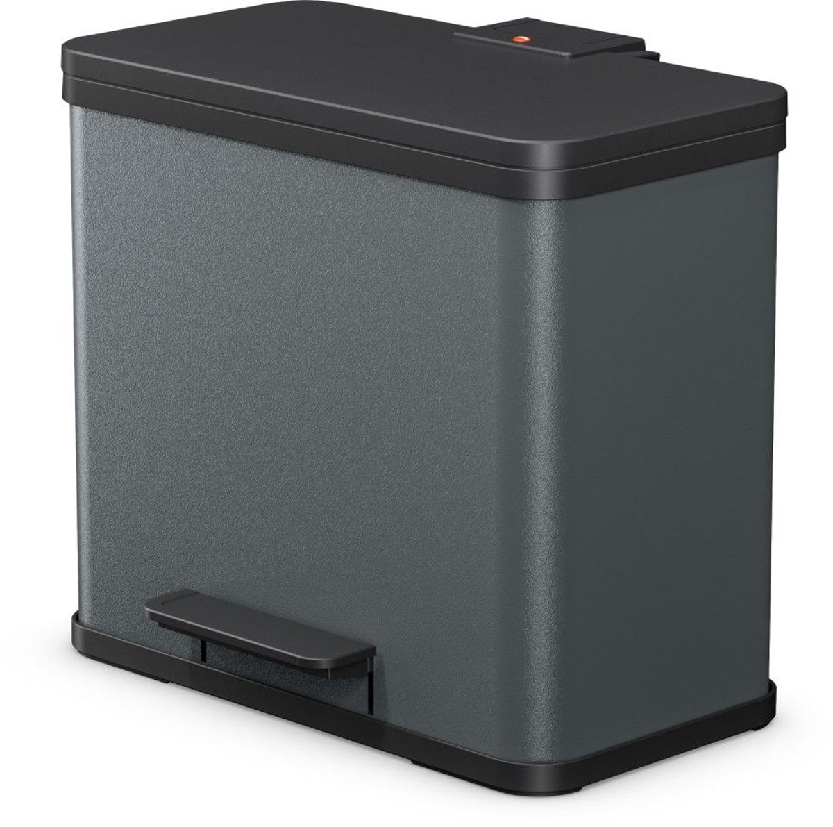 Hailo - Pedaalemmer - Afvalemmer - 17 + 9 liter - mat antraciet - öko duo plus L