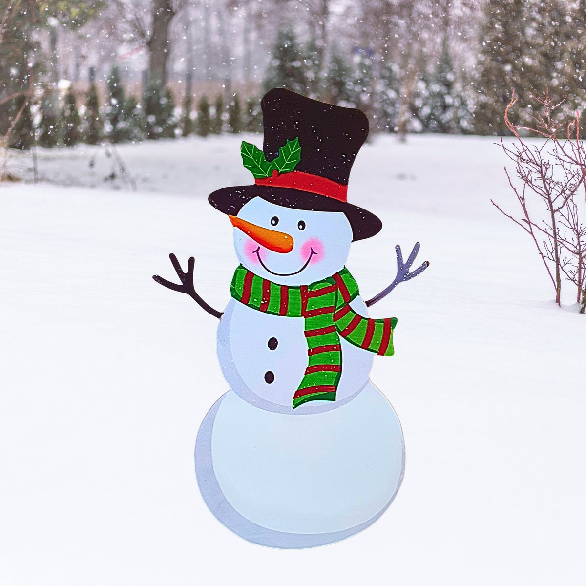 Janse® Sneeuwman tuinsteker - Kerst - Kerstversiering - Kerstaccessoires - Decoratief kerstfiguur - Tuindecoratie - Feestdagen - Tuinversiering - Winter figuren - Metalen tuinstekers