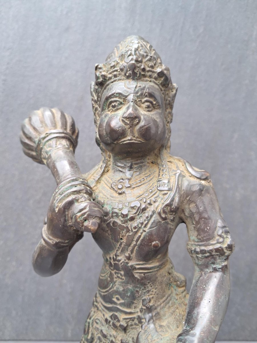 Statue en bronze de Hanuman/le dieu signe