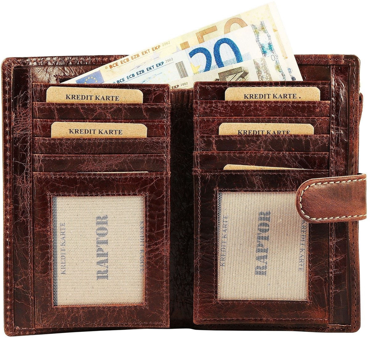 Raptor Damesportemonnee horizontaal echt leer RA40040 Damesportemonnee van echt leer. 16 x 11 cm.
