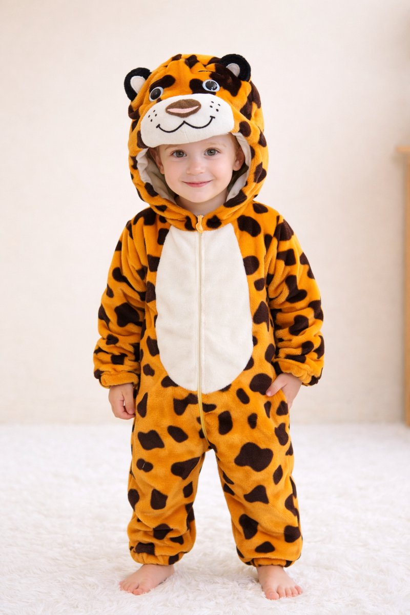 Onesie Panter | 2,5 - 4 jaar | 104 cm | Fleece | Warm | Carnaval | Kind | Verkleden | Jongens | Meisjes