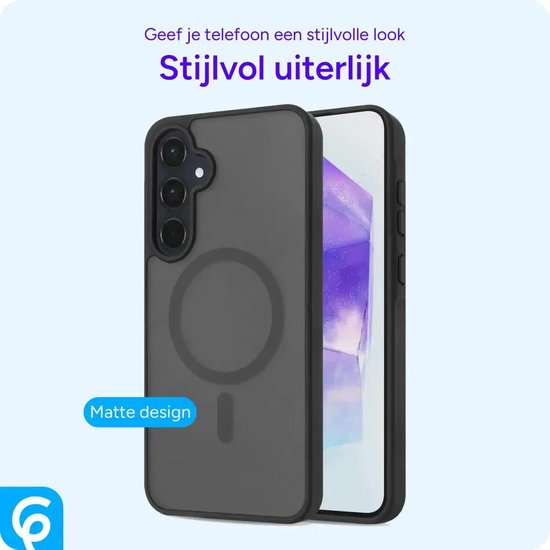 Zwarte, matte hoes met stijlvol uiterlijk, passend om een telefoon.