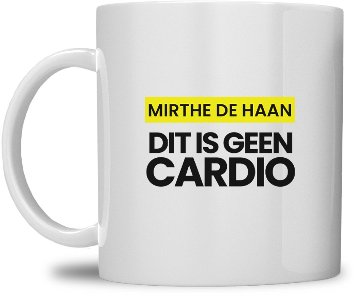fitgirl mok | gepersonaliseerd met naam | Dit is geen cardio | wit | speciaal voor de hyrox liefhebbers | fit girl gym