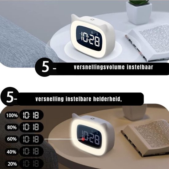 RONN® Slaaptrainer Kinderen - Slaaptrainer - Kinderwekker - Digitaal - Wit - ‎12cm x 5cm x 10cm van Merkloos — afbeelding 4