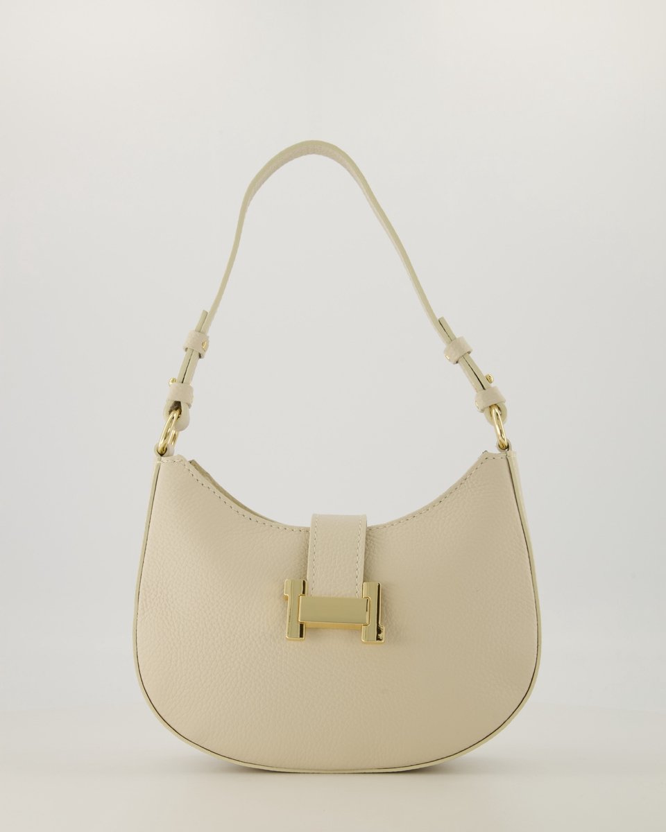 TAS - crossbody/schoudertas- ecru- leer -trendy-nieuw -