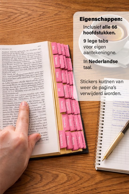 Autocollant d'onglet Bijbel Néerlandais Rose