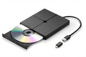 UPLY Externe DVD Speler - Windows en Mac - USB C en USB 3.0 - Externe DVD Speler voor Laptop - Externe DVD Speler en Brander - CD