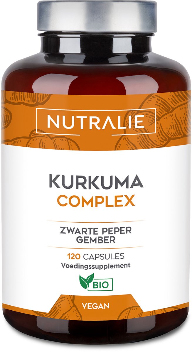 Bio Kurkuma Complex 1420mg - met Zwarte Peper & Gember - Gewrichten & Ontsteking Supplementen - Curcumine & Piperine - 120 Capsules - Nutralie
