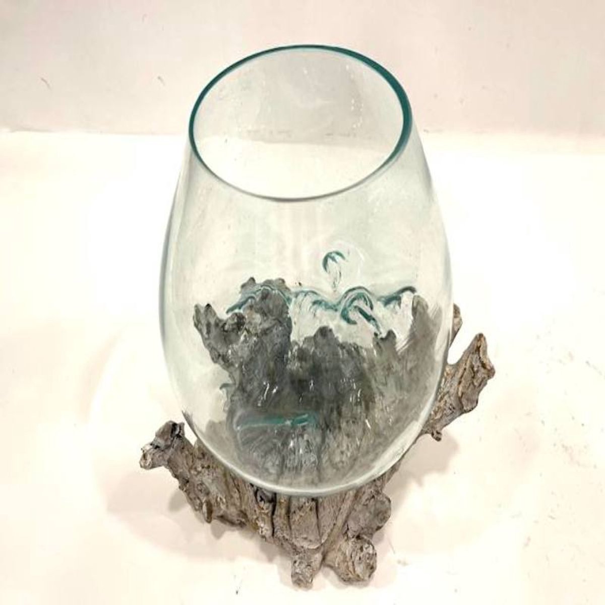Glass on wood D25cm