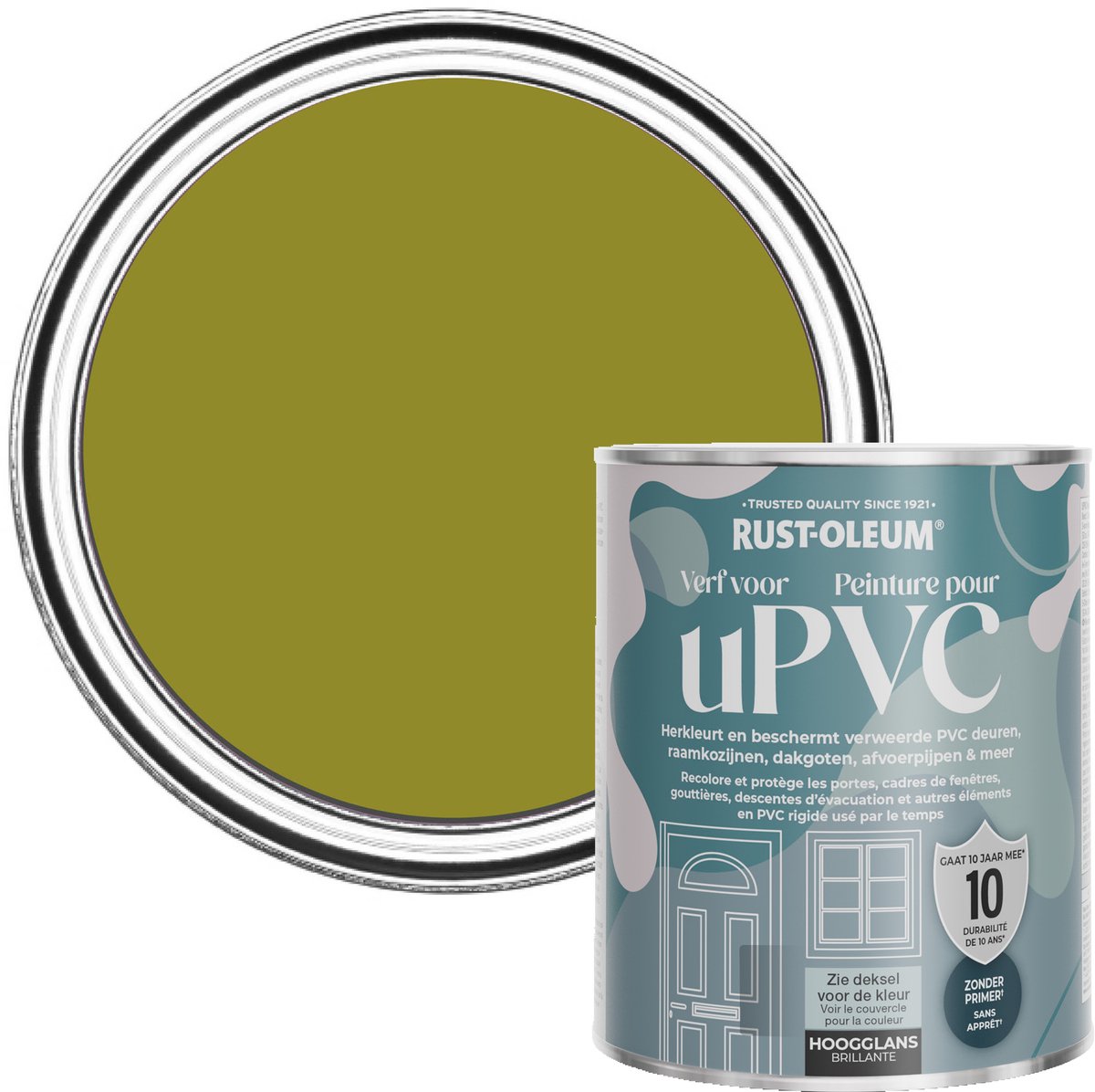Rust-Oleum Verf voor PVC, Hoogglans - Olijf 750ml