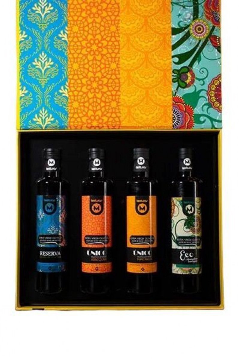 Texturas Olijfolie Cadeaupakket 4 flessen in geschenkdoos 250 ml