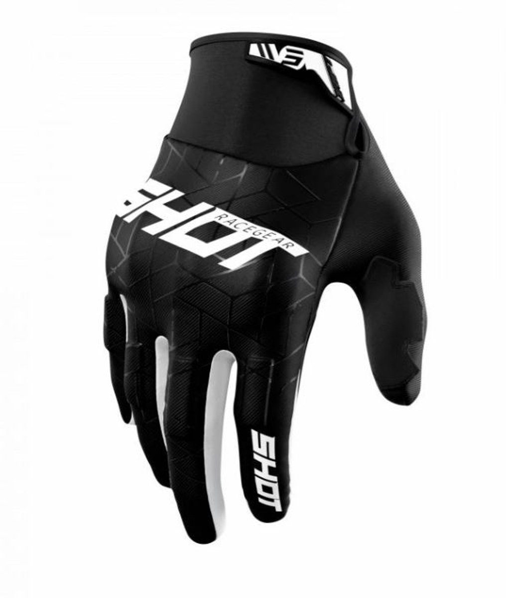 SHOT Drift Spider Zwart Wit - Handschoen