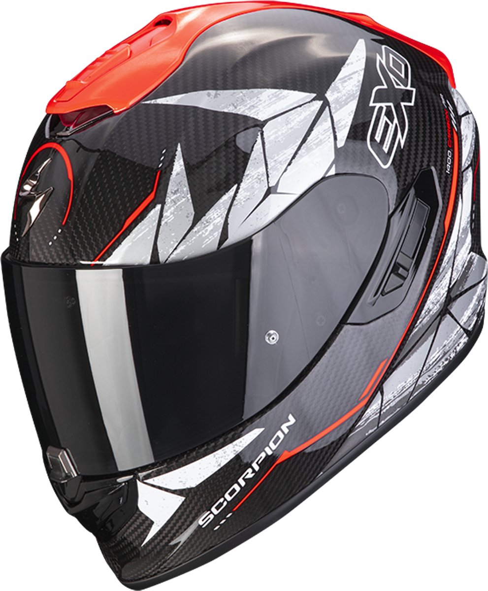 Scorpion Exo-1400 Evo Carbon Air Aranea Zwart-Neon Rood Integraalhelm - Helm