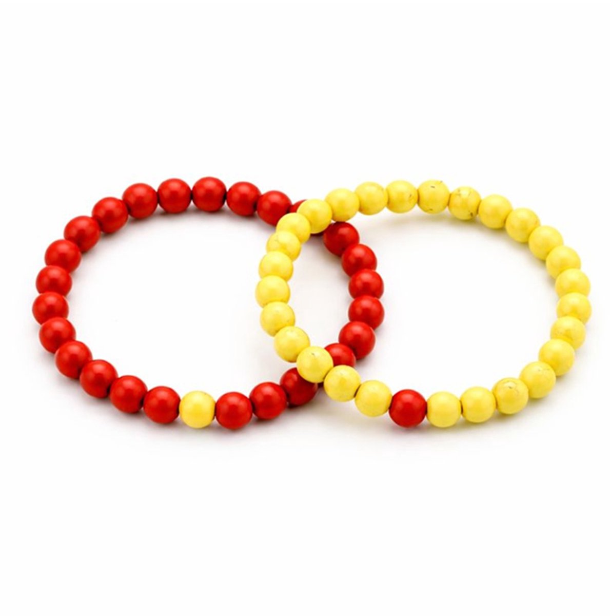 EmmyRovi Vriendschapsarmbanden – Set van 2 – Rood & Geel - Moederdag cadeau