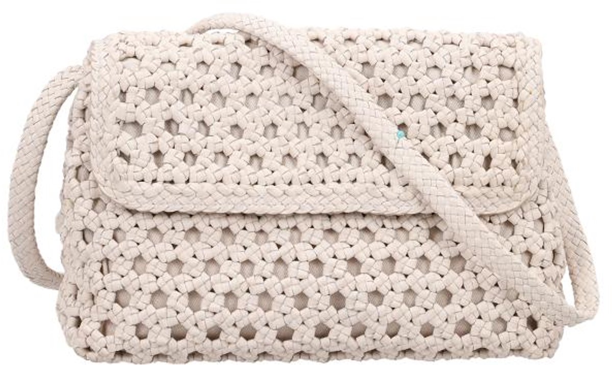 Allan K Caroline Hexa Crossbodytas Medium Dames - Leer - Wit