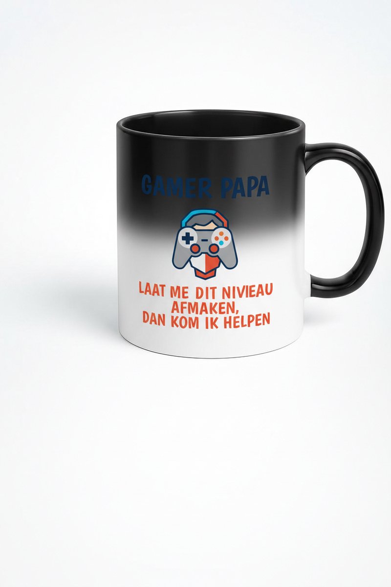 Gamer Papa Magische Mok - Gepersonaliseerde Cadeau voor Gaming Vaders