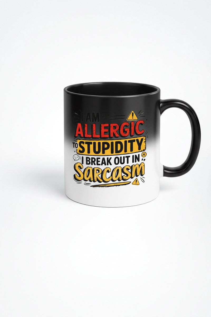 I Am Allergic To Stupidity Black Magic Koffie Mok - Magisch Ontwerp Cadeau