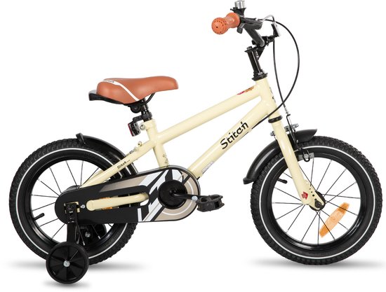 STITCH Totem Jongensfiets - 20 Inch - Kinderfiets voor 7 tot 13 Jaar - Met Zijwieltjes - Beige - Geschikt voor buitenactiviteiten in de lente van STITCH — afbeelding 2