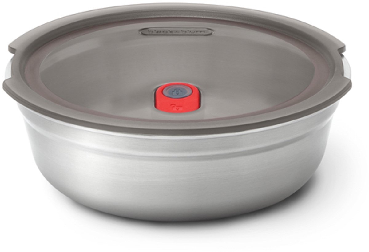 Black+Blum Steel food Bowl Small - Meal prep - Ø170mm - H 59mm - Grijs/Rood