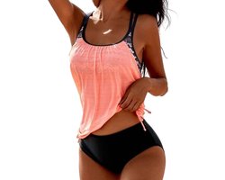 Sportieve Tankini - Roze - Bikini met Shirt - Zwemshirt
