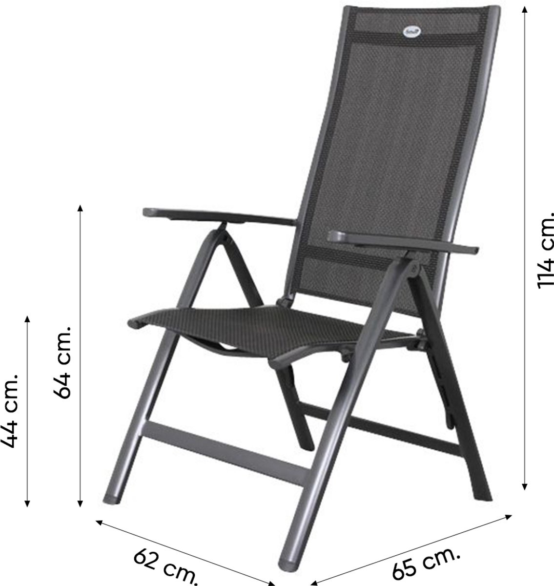 Hartman Set de 4 chaises de jardin réglables en aluminium Roma