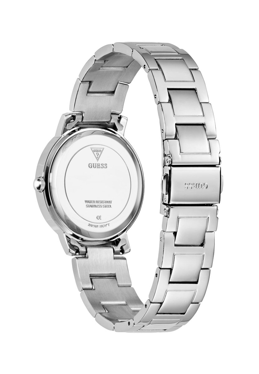 Guess Spiral Quartz Analoog Horloge Zilverkleurig Case: 100% Recycled Steel | Armband: 100% Recycled Steel 34 mm U1405L1M, U1405L3M