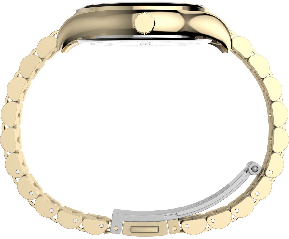 Timex Legacy Quartz Analoog Horloge Goudkleurig Kast Gemaakt Van 100% Messing Met Laag Loodgehalte En Een Armband Van 100% Roestvrij Staal 34 TW2W85400AJ
