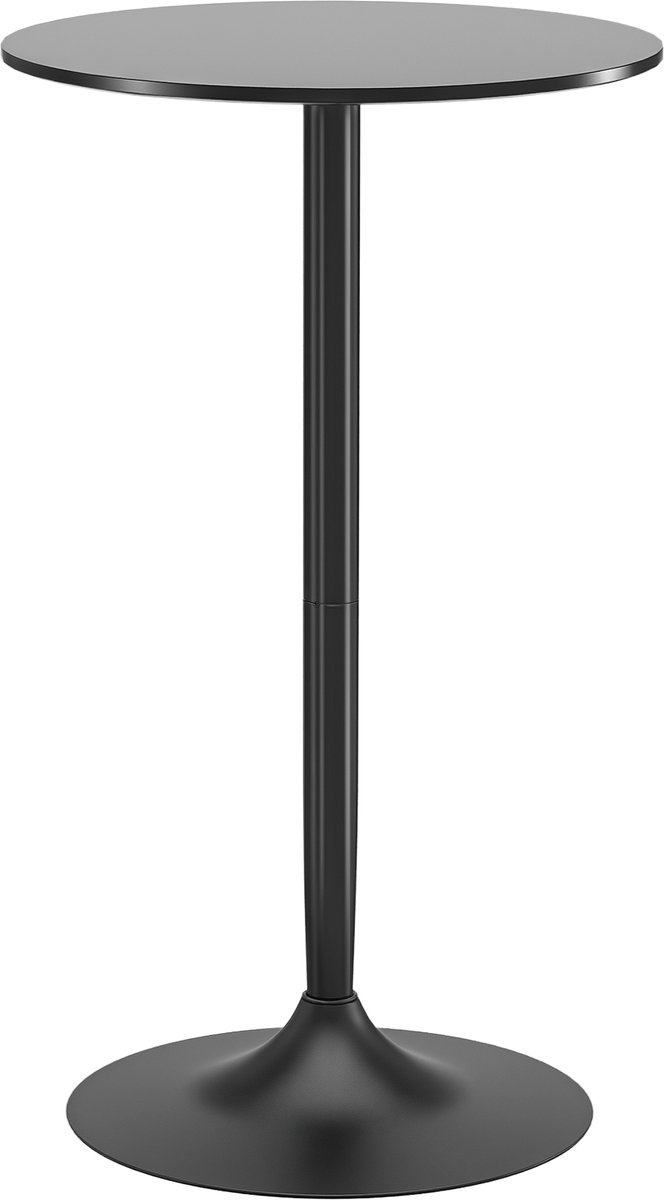 Staand Tafeltje/bartafeltje, Zwart – 60x60 cm, Hoge Tafel Voor 2 Personen, 102 cm Hoog