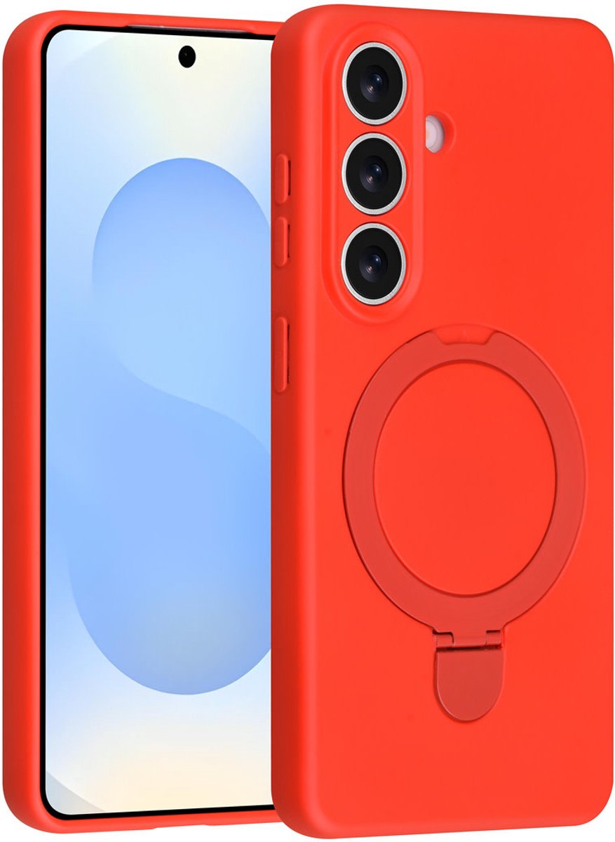 TUNIQ telefoonhoesje voor Samsung Galaxy S26 - Met ringstand en koord - Rood