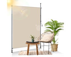 Store enrouleur Rolgordijn - crème - 200 x 270 cm - Protection solaire résistante aux UV - Store enrouleur - Rideau d'extérieur - Brise-vue - Couverture de terrasse - voor buiten