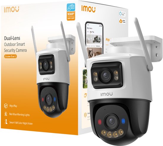 Imou Cruiser Dual 2 Bolvormig IP-beveiligingscamera Buiten 2880 x 1620 Pixels Plafond van Imou — afbeelding 2
