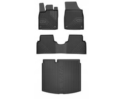 Frogum Voordeelset - Automatenset No.77 + Dry Zone Kofferbakmat - Geschikt voor Volkswagen ID.3 Hatchback (vanaf 2019) - Lage laadvloer - TPE Rubber - Geurloos - Zwart