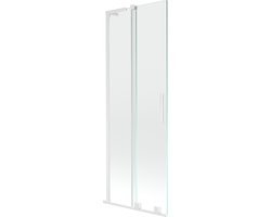 Mexen Velar L badwand 2-delige schuifbare 75 x 150 , transparant, wit - 896-075-003-01-20