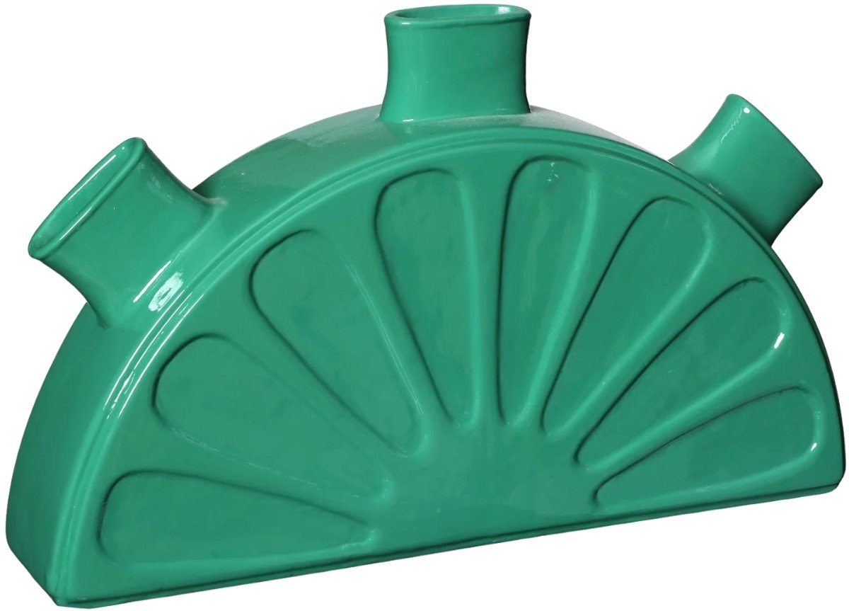 Ideas 4 Seasons - Tulpenvaas - vaas - groen - meloen - vensterbankvaas - handmade - H18 x Br28 x diep 6 cm