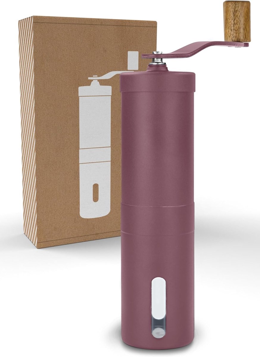 Handmatige Koffiemolen - Keramische Molen - Roestvrij Staal & Aluminium - Geschikt voor Espresso - Handkoffiemolen - Handmatig - Rood