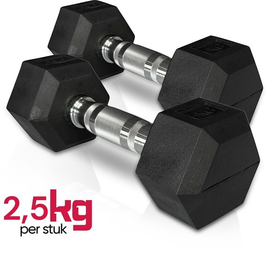 Padisport Hex Dumbells 2.5 Kg - Sport Gewichten Voor Thuis - Workout Gewichten - Handgewichten - Hexagon Dumbells - Fitness Gewicht 2.5 Kg - Hexa Dumbell 2.5 Kg - Dumbbells - Dumbell Set - Halter