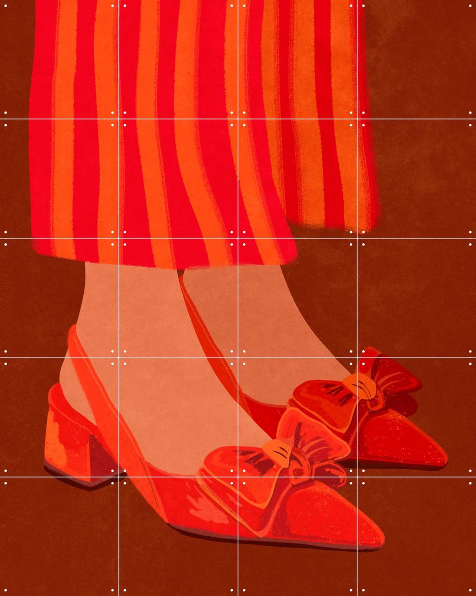 IXXI Vintage Shoes, Raissa Oltmanns - 80 x 100 cm - Gratis ophangtool - Grote wanddecoratie en posters - Kleurrijk, Speels, Illustraties, Vintage
