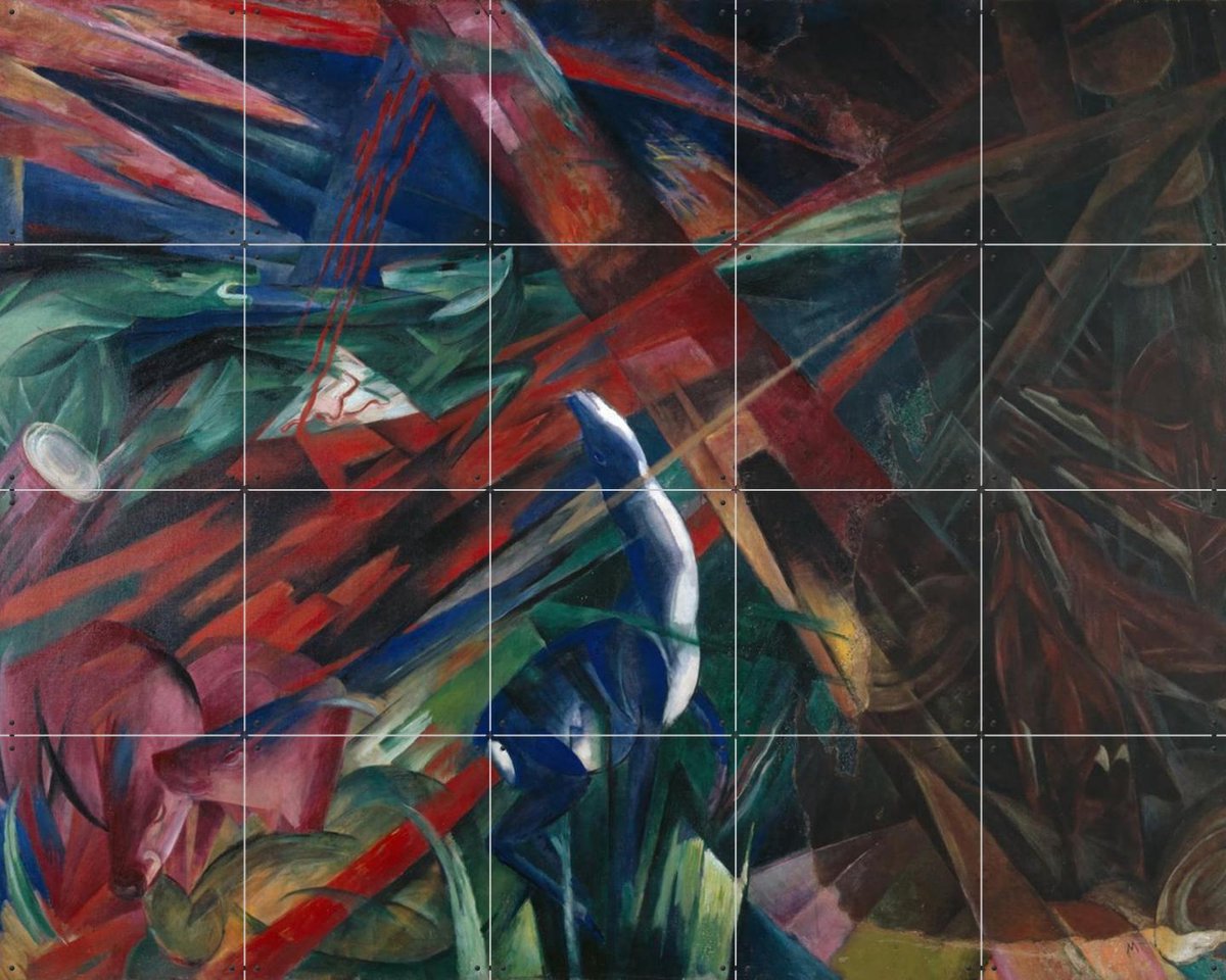 IXXI Animal Destinies 1913, Franz Marc & Bridgeman Images - 100 x 80 cm - Gratis ophangtool - Grote wanddecoratie en posters - Olieverf, Klassiek