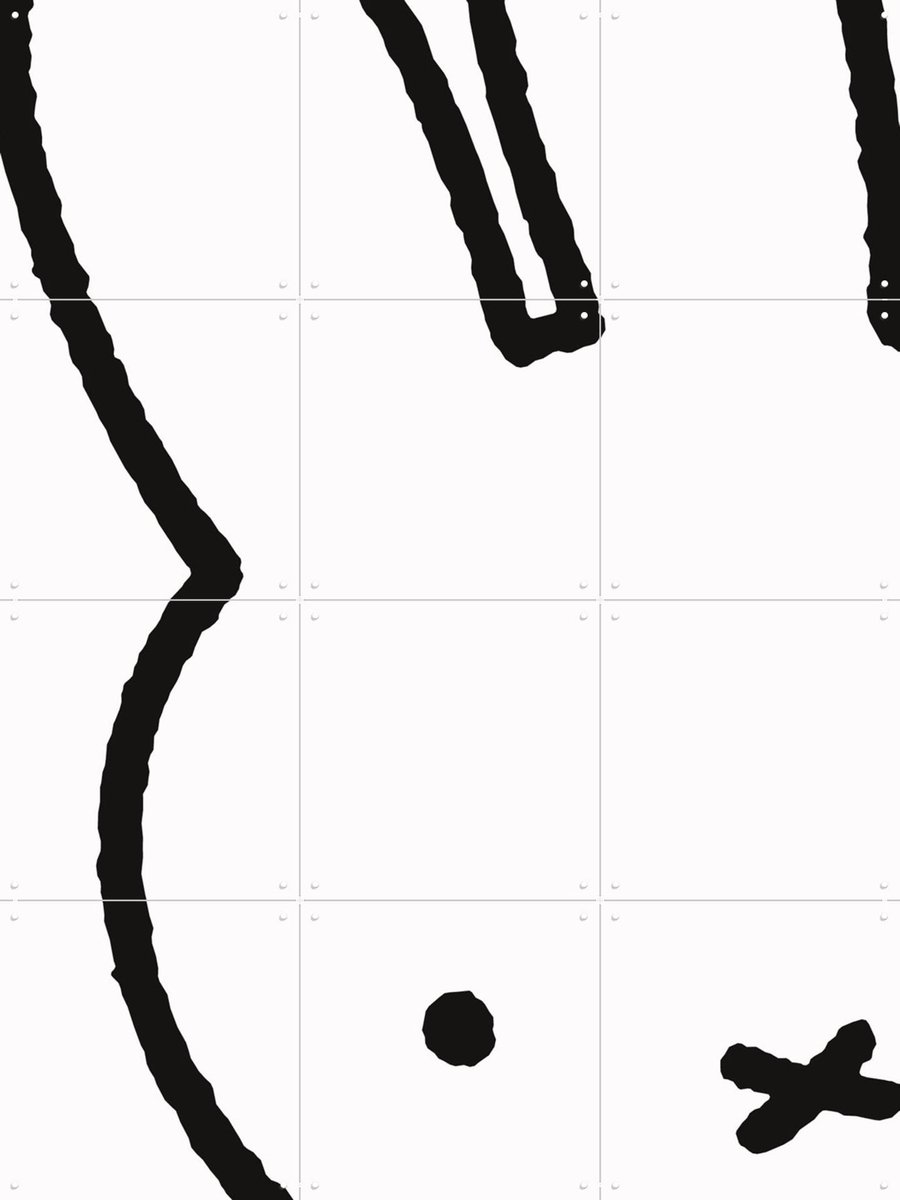 IXXI Nijntje Kiekeboe, Nijntje - 60 x 80 cm - Gratis ophangtool - Grote wanddecoratie en posters - Illustraties, Fantasierijk, Speels, Minimalisme