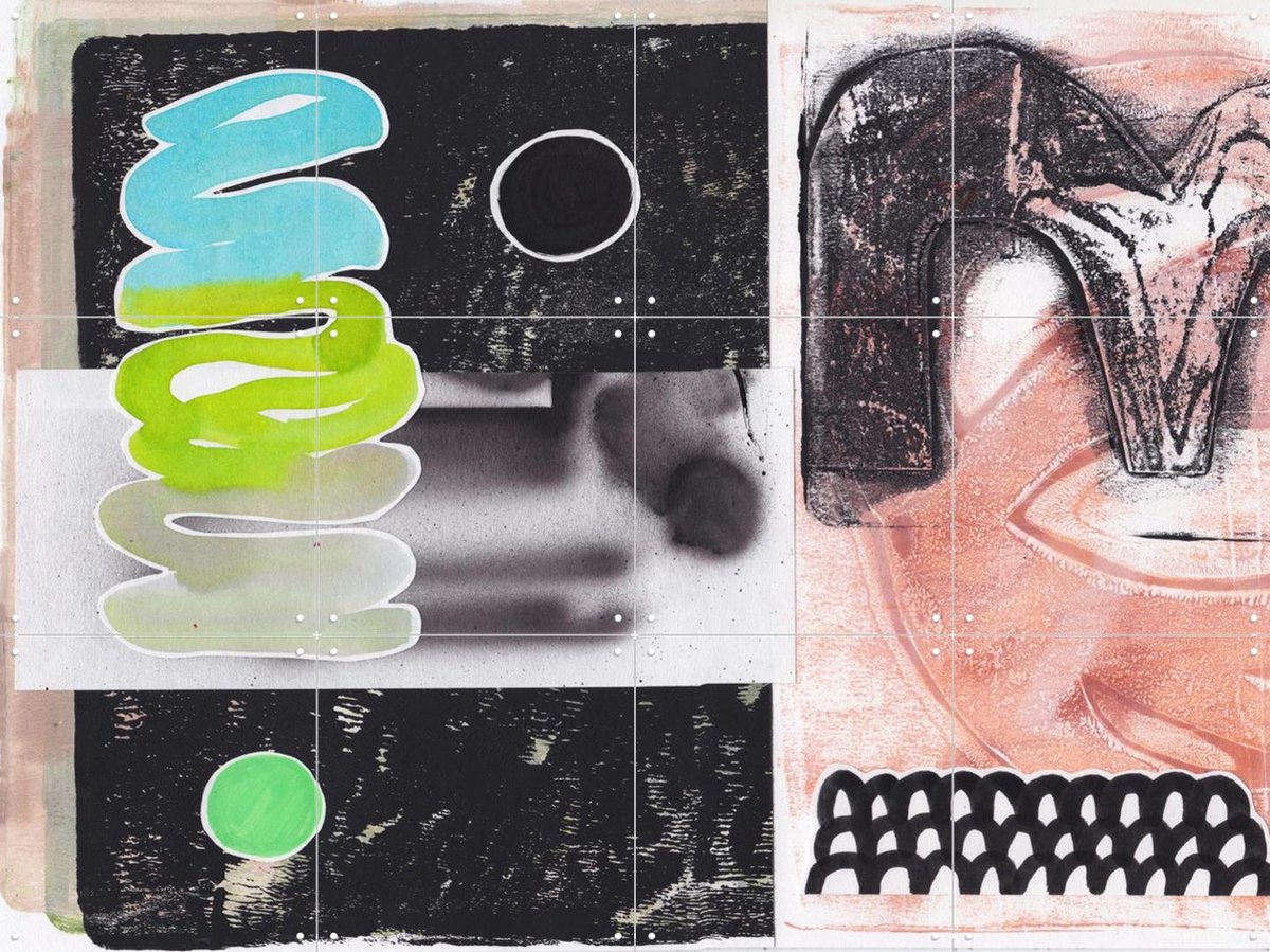 IXXI Grafitti Groove, Henriette Visscher - 80 x 60 cm - Gratis ophangtool - Grote wanddecoratie en posters - Collage, Speels, Abstract, Grafisch